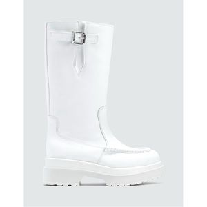 MM6 LEATHER SIDE BUCKLE BOOTS